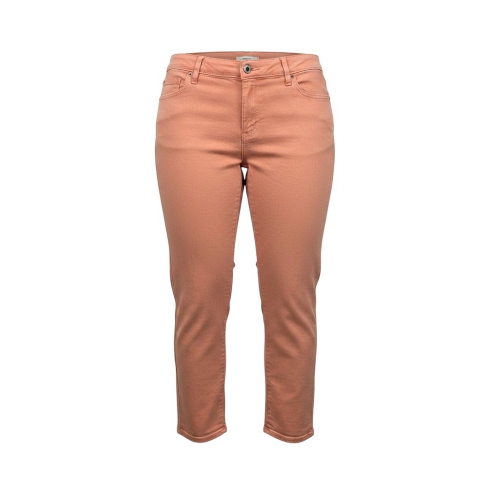 Merona Women Pants Size 14 Peach Mid Rise Straight Leg Ankle Skinny Jeans
